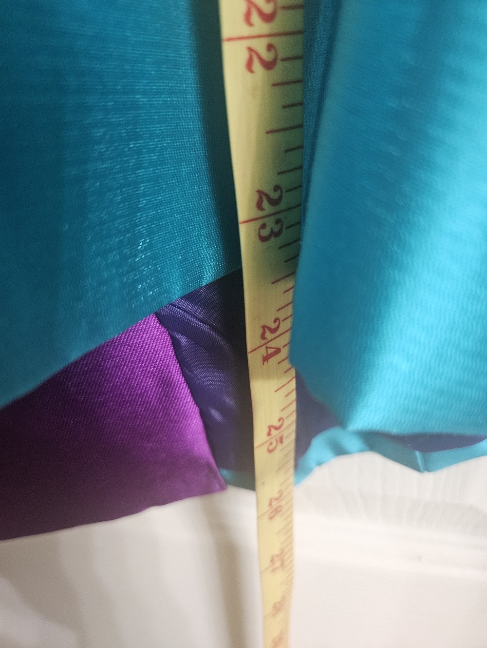 Two-Tone Teal and Purple Satin Women's Blazer by Lily Taylor - Picture 8 of 8
